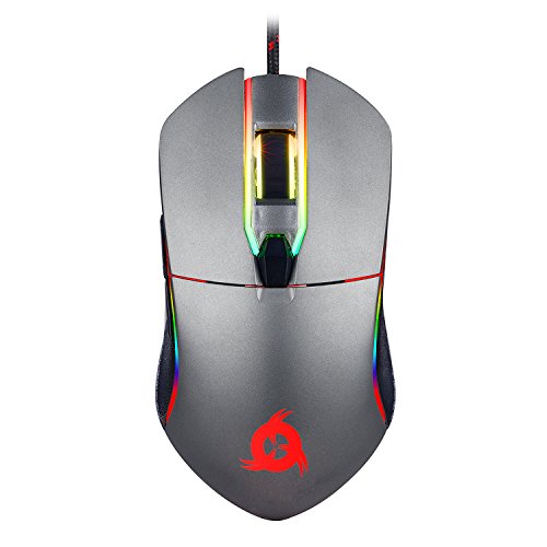 KLIM AIM Rat  n Gaming Chroma RGB-NUEVO-PRECISO-Cable USB Personalizable de 500 a 7000 DPI Botones programables   Dise  ado para todos los tama  os de manos-Excelente agarre ambidiestro para juegos
