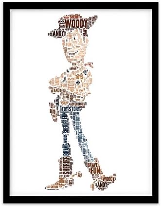 FP1062 Unusual Disney Pixar Gifts ? Toy Story Woody A4 Print Personalised Word Art