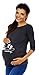 Zeta Ville Maternity - Women's Pregnancy funny Baby Feet print T-shirt Top 549c (Graphite, UK 10/12)