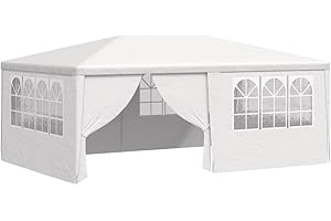 vidaXL Carpa Profesional para Fiestas con Paredes, Cenador para Bodas Acampada, Toldo Resistente al Agua, Carpa de Jardín Terraza, Blanco