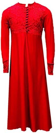 Girls Maxi School Dress Kids Collar Buttons Floral Holiday Abaya Top Islamic 5-13 Years