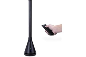 NEWTECK Ventilateur Froid Dual 365 Noir, Ventilateur Sans Pales et Chauffage Céramique, Hauteur 101cm, Télécommande, Oscillante Thermostat 9 Niveau, Minuterie 8h, Temp Réglable, tactile, 1800W