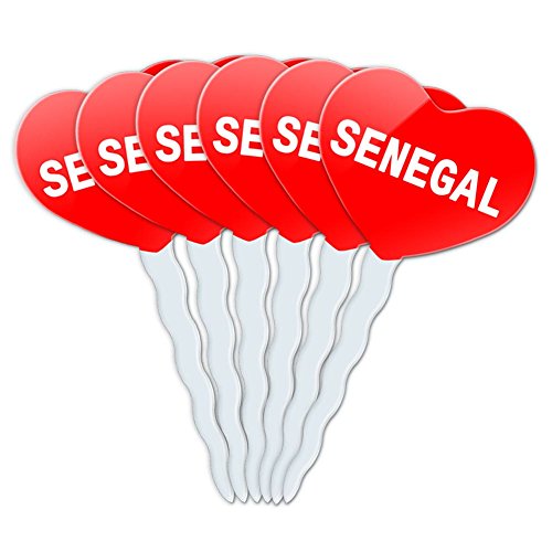 Rot Herz Heart Liebe Love Set von 6 Cupcake Picks Topper Dekoration Country sa-tu Senegal