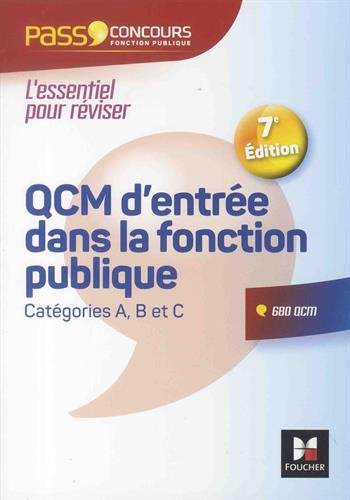 Télécharger Pass'Concours - QCM d'entrée dans la fonction publique - 7e édition - Révision et entrainement Gratuit
