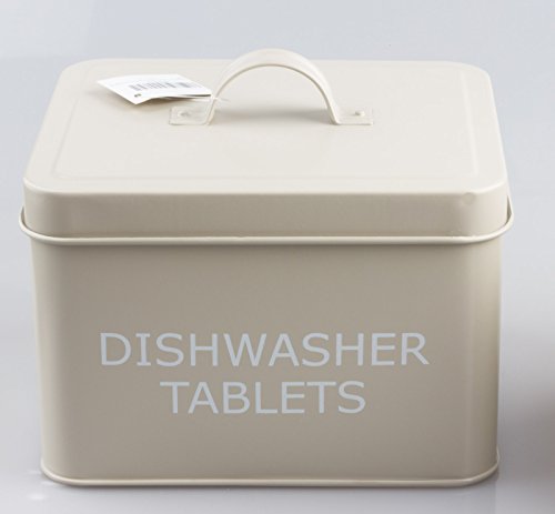 Vintage estilo retro lata de pastillas de lavavajillas caja de almacen