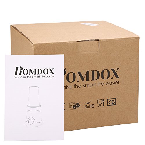 Homdox Mini Mixer Smoothie, 4 Edelstahlmesser mit Saftbecher, Grinding Cup, Seal Ice Cup und 2 Spare Lids, Standmixer Set 250W - 9