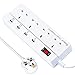 Price comparison product image Foaiv 4 Way Outlet 4 USB Ports Extension Lead Power Strip Surge Protector USB Charger Power Socket with 5.9ft Power Cord USB Charging Port Support iPad iPod Smart Phones (White 4 AC 4 USB)