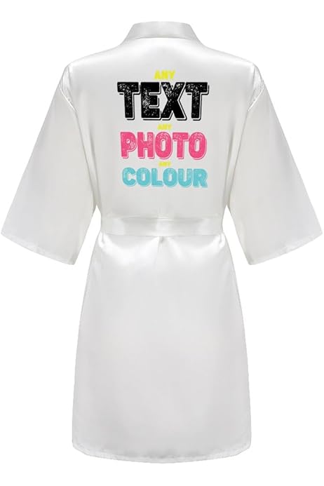 Vestaglia Da Sposa In Raso Elegante | Kimono Corto Con Scollo A V | Per Nozze E Addio Al Nubilato