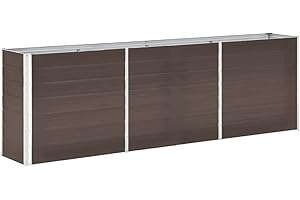 ‎VIDAXL vidaXL Garten Hochbeet Gemüsebeet Pflanzbeet Gartenbeet Frühbeet Pflanzkasten Blumenkasten Blumenbeet Verzinkter Stahl 240x40x77cm Braun