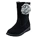 Produktbild Mittlere Stiefel,Schwarz Wildleder Oliviavan Winterstiefel Schlupfstiefel Outdoor Schuhe Suede Haar Ball Flache Unterseite Reißverschluss Stiefel Schnee Stiefel