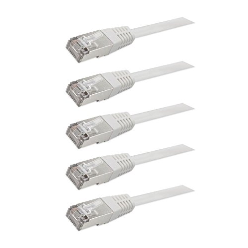 rocabo 135305 CAT6 Patchkabel, S/FTP PiMF, LAN, RJ45, 10/100/1000/Mbit/s, Ethernet Gigabit Switch Router, Halogenfrei, 1m (5 Stück) Weiß rocabo 135305 CAT6 Patchkabel, S/FTP PiMF, LAN, RJ45, 10/100/1000/Mbit/s, Ethernet Gigabit Switch Router, Halogenfrei, 1m (5 Stück) Weiß