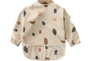 Cubble Waterproof Coverall Baby Feeding Bibs for Mealtimes and Messy Play, Adjustable, Baby Weaning