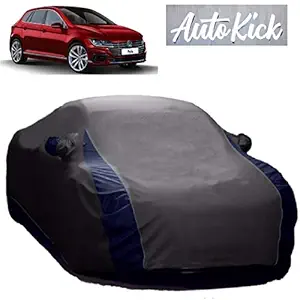 AutoKick Car Cover for Volkswagen Polo Water Resistant All Weather Sun UV Rain Dust Wind Protection with Side Mirror Pocket (Grey V)
