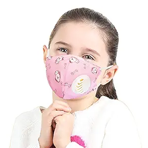 Jonty Cotton Reusable N95 Mask (Pink, With Valve, Pack of 1) for Kids