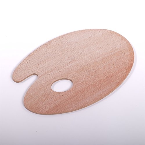 ART-STAR HOLZ MISCHPALETTE | oval, 20 x 30 cm, 5 mm, mit Griffloch | Farbmischpalette, Farbpalette