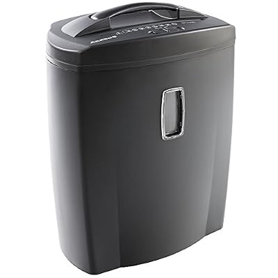 Arebos Destructeur de documents (jusqu’à 10 feuilles en même temps, coupe croisée, avec destructeur de carte crédit/CD, grand panier de récupération de 21 l)