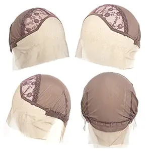 Medium 22.5 : Tanyawigs Swiss Lace Brown Lace Front Wig Cap For Making Wigs With Adjustable Strap And Spare Combs Easy Diy Swiss Lace Perfect Fit Medium Size