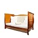 BEAUTIFUL NEW ANTIQUE PINE WOOD SLEIGH BABY COT BED / JUNIOR BED 3 IN 1 & LUXURIOUS QUALITY POCKET SPRING SPRUNG COTBED SAFETY MATTRESS 4'' - 10cm THICK 140/70/10cm