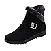 Produktbild Sannysis Stiefeletten Damen Elegant Stiefeletten Plus Velvet High-top Wedge Flache Schneeschuhe Winter Mode Schuhe Schwarz Wein Kaffee