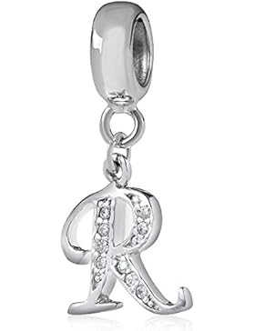 Andante-Stones 925 Sterling Silber Dangle Bead ALPHABET