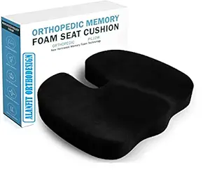 4V1 Ortho Fitness Coccyx Orthopaedic Seat Cushion for Relief from Lower Back, Sciatica, Tailbone, Lumbar Pain , Piles, haemorrhoids- BLACK11