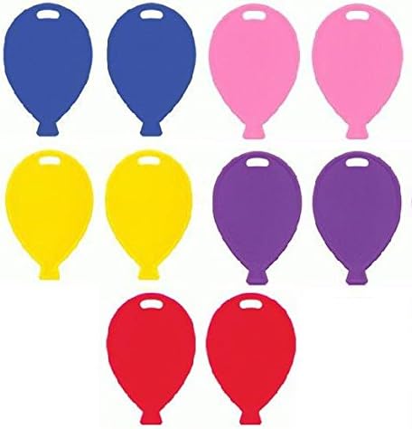 Bright Mixed Coloured Plastic Balloon Shaped Weights - Pk of 10