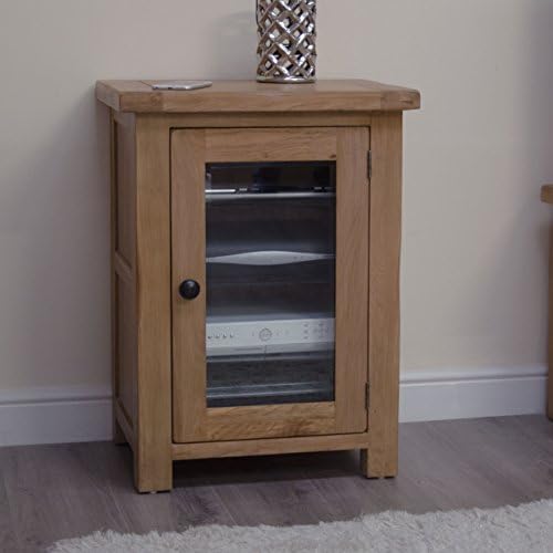 Original Rustic Solid Oak Furniture Hi-Fi Stereo Cabinet Cupboard