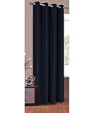 Produktart: Schal Vorhang Blickdicht Schal, Matte unifarbene Gardine mit Ösen. Material aus Microsatin Micofaser-Gewebe. 245x140, Dunkelblau, 20405