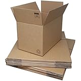 Double Wall Cardboard Boxes Large - 510x305x305mm (20x12x12ins). 15 Pack. Strong Corrugated Brown Packing Boxes. Flatpacked &amp; Easy Assembly for Moving, Shipping or Storage. Crush-Resistant, Recyclable Cartons, with Kraft Finish &amp; Lid Flaps. Fast Delivery
