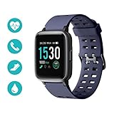 【Diseño único del reloj y cuidado de la salud femenina】La pantalla a color de alta definición de 1.3 "pulgadas le permite ver la información de manera más clara, operación táctil en pantalla completa, reloj con marco de protección de cuerpo metálico, cubierta de vidrio de alta dureza 2.5D, el reloj es más seguro y confiable. Recordatorio del ciclo femenino para ayudar a las mujeres a superar mejor el período fisiológico.