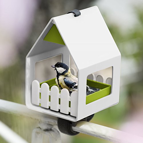 Emsa 514495 Vogel-Futterhaus und Bad, Für Kleinsingvögel, Ganzjahresnutzung, Weiß/Grün, Landhaus - 4
