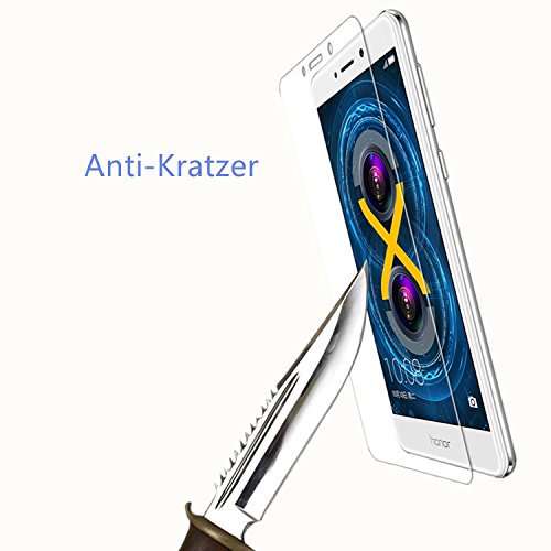 (2 Stück) Huawei Honor 6X Schutzfolie displayschutzfolie banqiao Panzerglas Schutzfolie Gehärtetem Glas Schutzfolie für Huawei Honor 6X (kratzfest Kristall-klar und Bläschenfrei) - 3