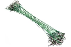 GENERIC Leader Wire Trace Pike Sea Fishing Spinning Green 15/20/25cm pack of 5pcs