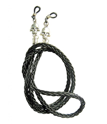 Preisvergleich Produktbild Brillenband für Herren, Totenkopfmotiv, Leder