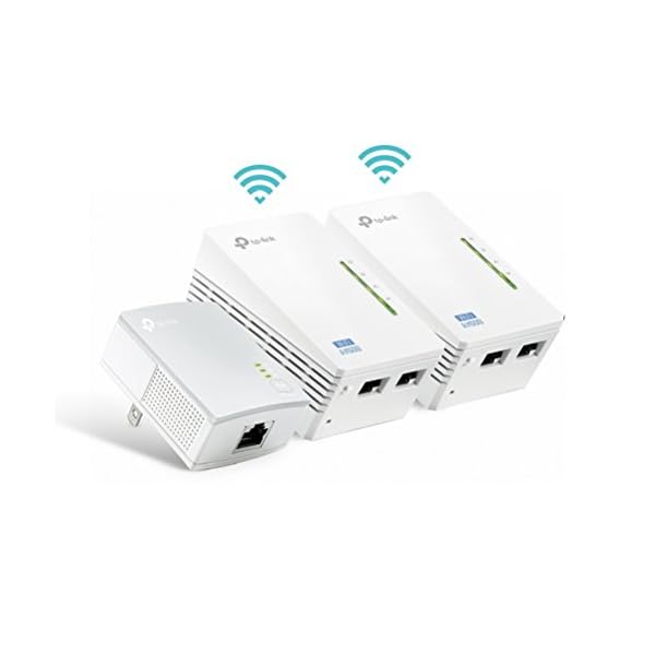 TP-Link TL-WPA4220 TKIT - Amplificador wifi Repetidores de Red, Adaptadores internet por Línea Eléctrica PLC AV600+AC300, 5 Puertos, Cable Ethernet (Pack de 3)