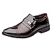 Produktbild FNKDOR Schuhe Übergroße Größe (39-47) Berufsschuhe Herren Geschäft Lederschuhe Lackleder Helles Leder spitz Slip-on Faule Schuhe Business-Schuhe Braun 45 EU