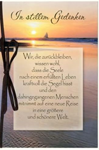 Stillen Gedenken Brown Bow Sunrise 12x17 cm Sympathy Greeting Card with Envelope