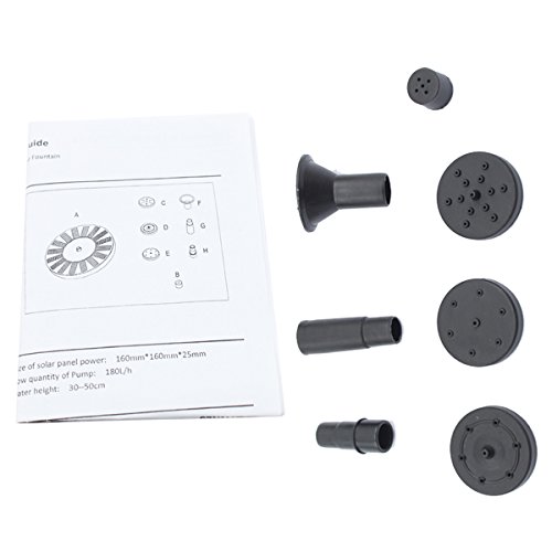 Gary@Ghost Solarenergie Gartenbrunnen Garten Teichpumpe Blätter Solarpumpe Springbrunnen Wasserpumpe Zyklus Gartenpflanzen Bewässerung - 5