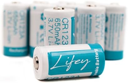 Lifey Pack of 12 CR123A 16340 3.7V mAh650 Rechargeable Lithium Li-ion Batteries for Flashlight Photo Arlo Camera Camcorder Toys