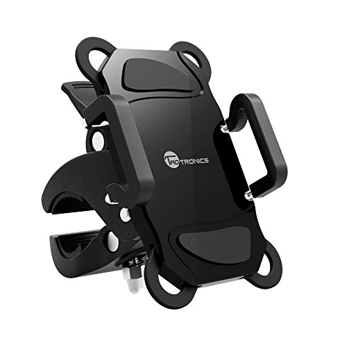 Porta Smartphone Bici TaoTronics Supporto Bici Smartphone, Supporto Cellulari per Dispositivi iOS & Android/GPS (Morsetto Antiscivolo, Rotazione a 360 Gradi, Grip in Gomma per 4 Angoli Bloccati)