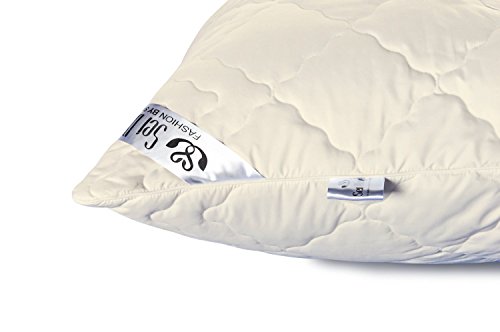 Angebot DOPPELPACK: 2x Sei Design® Premium Mikrofaser Kopfkissen Aphrodite. Füllung aus 3-D Faserkügelchen – sehr weich und angenehm – Stützkraft regulierbar durch Reißverschluss. (40×80, champagner) - 3