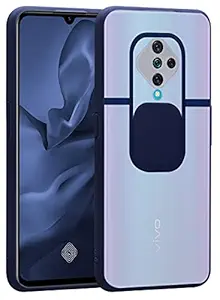 Shining Stars Camera Protection Shutter Translucent Back Cover Case for Vivo S1 Pro (Blue)