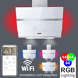 Hotte aspirante murale (60 cm, acier inoxydable, verre blanc, WIFI, extra silencieux, 605 m³/h, 4 marches, éclairage par LED RVB, touches à détecteur TouchSelect) HERMES607WM - KKT KOLBE