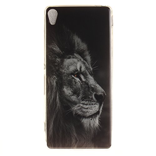 Sony XA Hülle, Xperia XA Hülle Case, Cozy Hut Sony Xperia XA Hülle TPU Case Schutzhülle Silikon Crystal Clear Case Sony Xperia XA (5 Zoll) Hülle Case Cover Ultra-Transparente Flexible TPU Bumper Handy Tasche Case Cover Etui Hülle mit Anti-Rutsch Kratzfest – Black Lion - 2