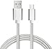 Produktbild Aventus (Silver) Micro USB Nylon geflochtene Kabel Datenübertragung und Ladekabel 3 Meter Länge für Huawei P9 Lite