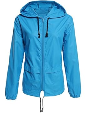 Caeasar Funktionsjacke Wasserdicht Winddicht Übergangsjacke Regenjacke mit Kapuze Tasche Regenparka Atmungsaktiv...