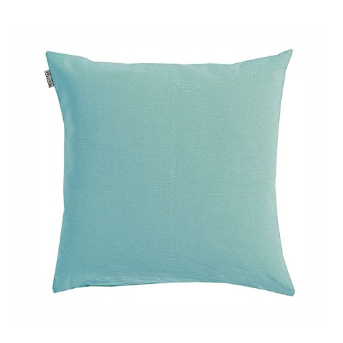 Linum Annabell Kissenhülle C85 türkis 40cm x 40cm, 100% vorgewaschene Baumwolle, Reißverschluss, Kissenbezug, Wohntextilien