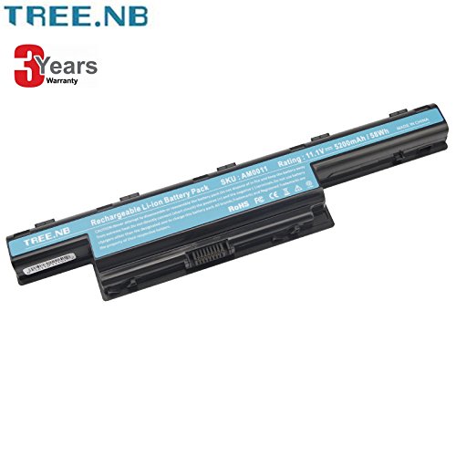 Tree.NB Batería del Ordenador portátil para Acer AS10D31 AS10D51 AS10D61 AS10D71 AS10D73 AS10D75 AS10D81 Aspire 4250 4253 4551 5250 5253 5551 5741 TravelMate 4750 5760 7750 5200mAh 3 años de garantía