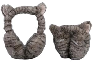 Greyoe Paraorecchie Donna 1 pezzo, para Orecchie Inverno,Protettore dell'orecchio inverno per sci, ciclismo, pendolo | Cute Design - Tattuggio di Leopardo, Comodo Antivento