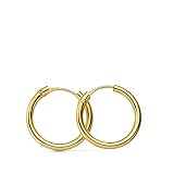 Oro amarillo 18 kilates. Aros oro amarillo 18k Morgana 14mm - Pendientes de mujer/niña/joven